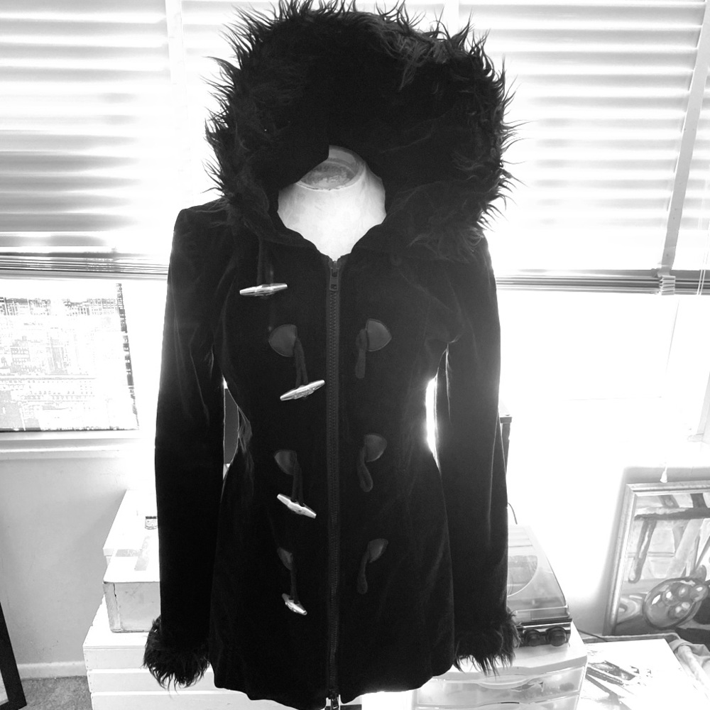 Tripp Hooded Velour Coat